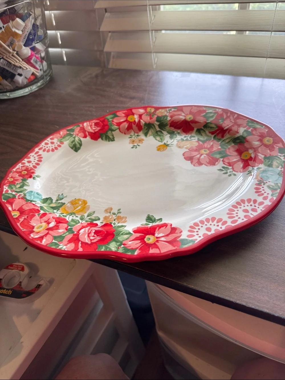 The Pioneer Woman Red Glazed Stoneware Serving Tray
